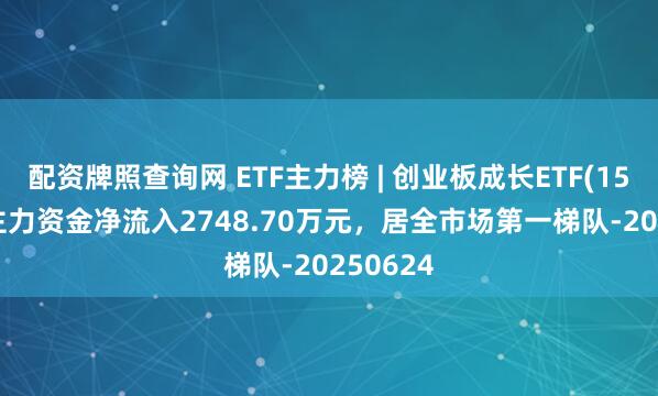 配资牌照查询网 ETF主力榜 | 创业板成长ETF(159967)主力资金净流入2748.70万元，居全市场第一梯队-20250624