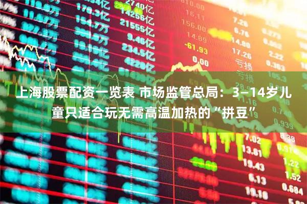 上海股票配资一览表 市场监管总局：3—14岁儿童只适合玩无需高温加热的“拼豆”